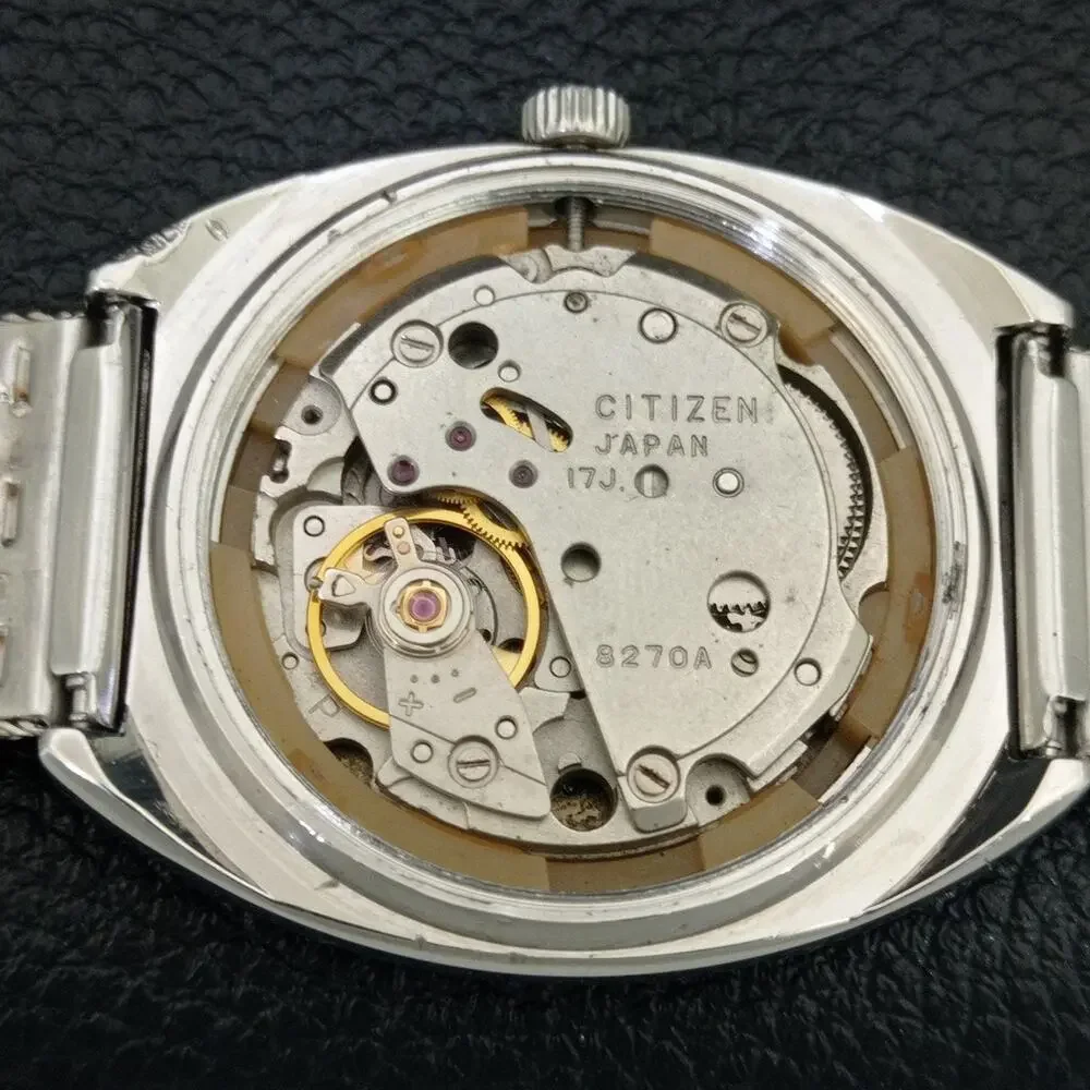 Vintage 1972 Citizen Manual Wound Mens Silver Watch & Silver accents